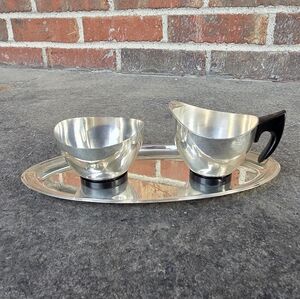 Vintage MCM Nilsjohan Scandinavian Design Coffee Cream & Sugar Set PRIMA N S